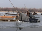 The minimum temperature in Srinagar settled at minus 4.4 degrees Celsius. 