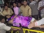 An injured devotee being taken to the Sri Venkateswara Ramnarayan Ruia Government General Hospital after a stampede occurred at Vishnu Nivasam during the distribution of Tirumala Srivari Vaikuntha Dwara Darshan tokens, in Tirupati on January 8.