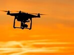 The black drone was charged and weighed 30 to 40 gm. The black drone was charged and weighed 30 to 40 gm.