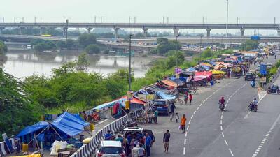 A view of Yamuna Khadar near Mayur Vihar Phase I in July 2023 during the monsoon floods. (HT Photo) A view of Yamuna Khadar near Mayur Vihar Phase I in July 2023 during the monsoon floods. (HT Photo)