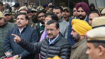AAP chief Arvind Kejriwal addresses mediapersons after meeting ECI officials. (RAJ K RAJ /HT PHOTO) AAP chief Arvind Kejriwal addresses mediapersons after meeting ECI officials. (RAJ K RAJ /HT PHOTO)