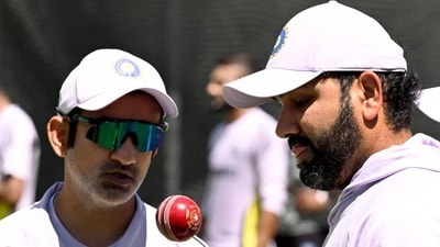 After a string of losses in both white-ball and red-ball cricket, the pressure on the coach-captain duo of Gautam Gambhir and Rohit Sharma is rising (AFP) (HT_PRINT) After a string of losses in both white-ball and red-ball cricket, the pressure on the coach-captain duo of Gautam Gambhir and Rohit Sharma is rising (AFP) (HT_PRINT)