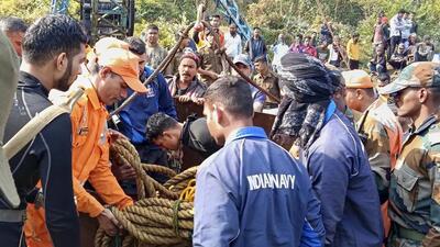 Efforts underway to rescue the labourers trapped inside an illegal rat-hole coal mine, in Dima Hasao district, Assam (PTI)