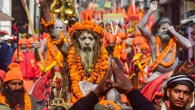 Saints, seers, and naga Sadhus gather to mark the Maha Kumbh festival once in every 12 years. Akharas from all sects unite to take part in the mela and play a vital role in the event. (PTI) Saints, seers, and naga Sadhus gather to mark the Maha Kumbh festival once in every 12 years. Akharas from all sects unite to take part in the mela and play a vital role in the event. (PTI)
