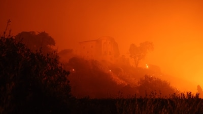 The Getty Villa art museum is threatened by the flames of the wind-driven Palisades Fire in Pacific Palisades, California. (AFP) The Getty Villa art museum is threatened by the flames of the wind-driven Palisades Fire in Pacific Palisades, California. (AFP)