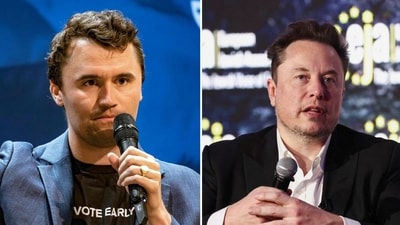 Charlie Kirk says ‘X has largely replaced the media’ as LA battles wildfire, Elon Musk responds (Photo by Olivier Touron / AFP, REUTERS/Lukasz Glowala/File Photo) Charlie Kirk says ‘X has largely replaced the media’ as LA battles wildfire, Elon Musk responds (Photo by Olivier Touron / AFP, REUTERS/Lukasz Glowala/File Photo)