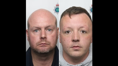 Colin Stonehouse (left) and David Kirkbride (right) were both jailed for 21 months (Staffordshire Police/PA) Colin Stonehouse (left) and David Kirkbride (right) were both jailed for 21 months (Staffordshire Police/PA)