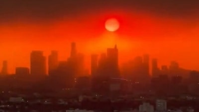 Los Angeles looks apocalyptic, said social media users as wildfires ripped through the city housing Hollywood Los Angeles looks apocalyptic, said social media users as wildfires ripped through the city housing Hollywood