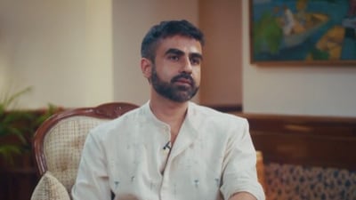 In the short clip shared on social media, Nikhil Kamath reminds his guest of their past encounter. (X/Nikhil Kamath) In the short clip shared on social media, Nikhil Kamath reminds his guest of their past encounter. (X/Nikhil Kamath)