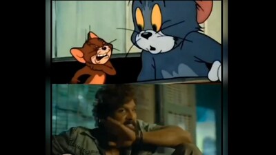 In the short clip, Jerry the mouse can be seen mimicking the iconic hand gesture of Allu Arjun’s character Pushpa. (X/DesiMemesTweets) In the short clip, Jerry the mouse can be seen mimicking the iconic hand gesture of Allu Arjun’s character Pushpa. (X/DesiMemesTweets)