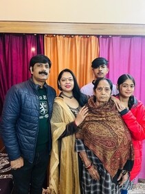 Sarita Singh with family travelling to