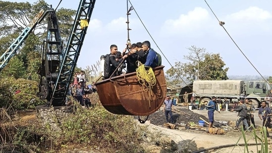 Efforts are underway to rescue the labourers trapped inside the illegal coal mine in Dima Hasao district of Assam. (PTI)
