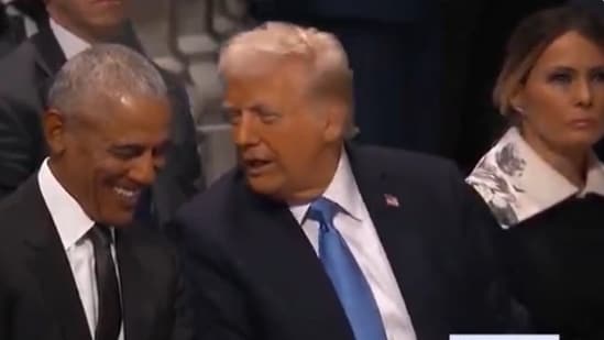 Trump and Obama exchange pleasantries at Carter's funeral (X)