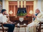 Prime Minister Narendra Modi with Zerodha co-founder Nikhil Kamath during the latter's podcast series called 'People By WTF'. 