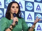 Former tennis player Sania Mirza speaks during an event. Former tennis player Sania Mirza speaks during an event.