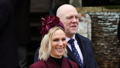 Zara Tindall and Mike Tindall walk, on the day of the Royal Family's Christmas Day service at St. Mary Magdalene's church, as the Royals take residence at the Sandringham estate in eastern England, Britain December 25, 2024. REUTERS/Toby Melville (REUTERS)