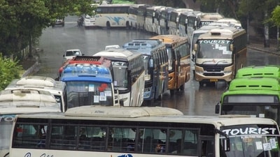 Buses outside Kashmere Gate ISBT. (PTI) Buses outside Kashmere Gate ISBT. (PTI)