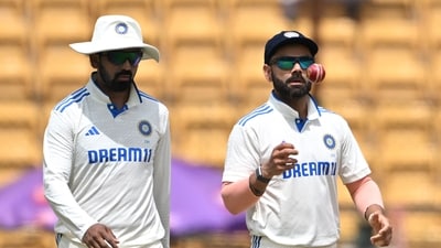 India's Virat Kohli (R) and KL Rahul in action. (AFP) India's Virat Kohli (R) and KL Rahul in action. (AFP)