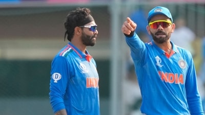 India's Ravindra Jadeja and Virat Kohli during an ICC Men's Cricket World Cup match between India and Australia in Chennai (AP) India's Ravindra Jadeja and Virat Kohli during an ICC Men's Cricket World Cup match between India and Australia in Chennai (AP)
