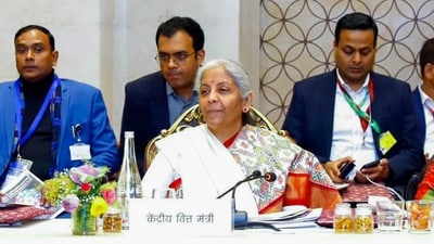 Budget 2025: Union Finance Minister Nirmala Sitharaman chairs a meeting on Pre-Budget Consultation with states and union territories (with legislature) for the forthcoming Union Budget 2025-26, in Jaisalmer (PTI) Budget 2025: Union Finance Minister Nirmala Sitharaman chairs a meeting on Pre-Budget Consultation with states and union territories (with legislature) for the forthcoming Union Budget 2025-26, in Jaisalmer (PTI)