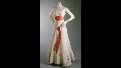 The iconic lobster dress created in collaboration with fashion designer Elsa Schiaparelli in the 1930s.