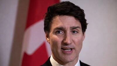 Canadian Prime Minister Justin Trudeau delivers a statement after meeting with the National Association of Manufacturers President and CEO Jay Timmons in Washington, US, January 9, 2025. (REUTERS)