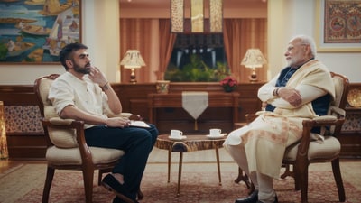Prime Minister Narendra Modi during a podcast with Zerodha founder Nikhil Kamath. (Youtube)