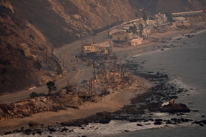 Beach front properties are left destroyed by the Palisades Fire, Thursday, Jan. 9, 2025 in Malibu, Calif. (AP) Beach front properties are left destroyed by the Palisades Fire, Thursday, Jan. 9, 2025 in Malibu, Calif. (AP)