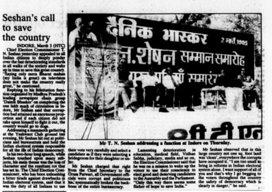 From the HT archives: When TN Seshan urged the Indian electorate to reform in March 1995. From the HT archives: When TN Seshan urged the Indian electorate to reform in March 1995.