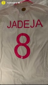 Jadeja posted a photo of his Test jersey (Ravindra Jadeja Instagram screenshot) Jadeja posted a photo of his Test jersey (Ravindra Jadeja Instagram screenshot)