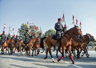 Presidents' Bodyguard regiment on majestic horses, makes its presence felt during the rehearsals. (Photo: Shrikant Singh/ANI) Presidents' Bodyguard regiment on majestic horses, makes its presence felt during the rehearsals. (Photo: Shrikant Singh/ANI)
