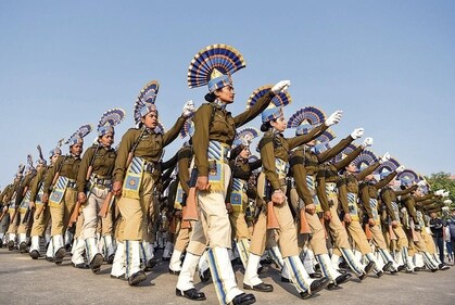 Women power takes centre stage as this contingent marches with pride and purpose. (Photo: Shrikant Singh/ANI) Women power takes centre stage as this contingent marches with pride and purpose. (Photo: Shrikant Singh/ANI)
