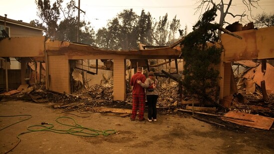 Beachfront properties are left destroyed by the Palisades Fire.&nbsp;(AP Photo/Mark J. Terrill)