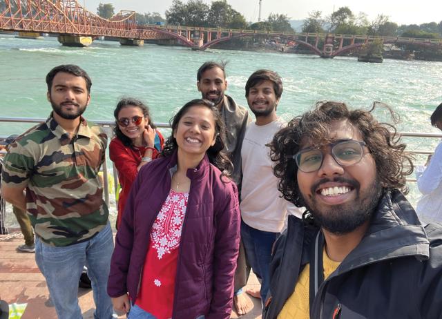 Dhruvi Khanvholia (second from left) has been on a trip with former and current colleagues. Dhruvi Khanvholia (second from left) has been on a trip with former and current colleagues.