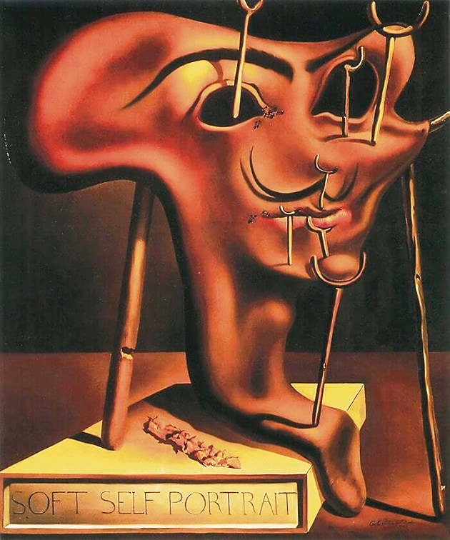 Soft Self-Portrait with Grilled Bacon (1941). Soft Self-Portrait with Grilled Bacon (1941).