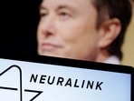 Neuralink's logo and a photo of Elon Musk are seen in this illustration.