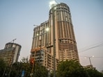 Outside view of a building belonging to Supertech in Noida Outside view of a building belonging to Supertech in Noida