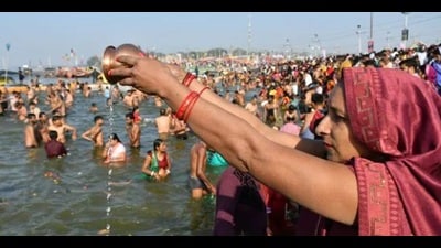 Devotees take a dip in the Ganga at Prayagraj (HT File Photo) Devotees take a dip in the Ganga at Prayagraj (HT File Photo)