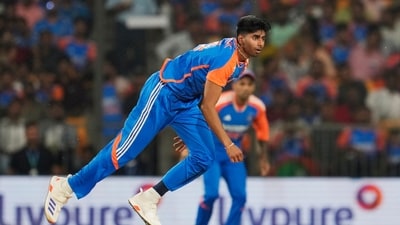 India's Mayank Yadav bowls a delivery during the first T20 cricket match between Bangladesh and India (AP) India's Mayank Yadav bowls a delivery during the first T20 cricket match between Bangladesh and India (AP)