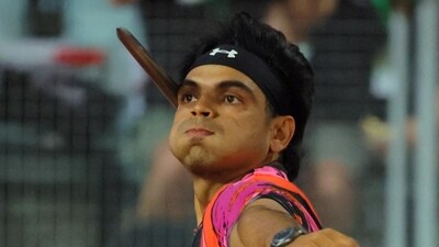 India javelin ace Neeraj Chopra in action at the Lausanne Diamond League meeting in August (HT_PRINT)