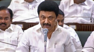 Tamil Nadu chief minister MK Stalin speaks during a session of the state Legislative Assembly, in Chennai, Friday, Jan. 10, 2025. (PTI)