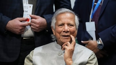 Muhammad Yunus, head of Bangladesh's interim government speaks to members of the media at the COP29 UN Climate Summit on Nov. 13, 2024, in Baku, Azerbaijan. (AP) Muhammad Yunus, head of Bangladesh's interim government speaks to members of the media at the COP29 UN Climate Summit on Nov. 13, 2024, in Baku, Azerbaijan. (AP)