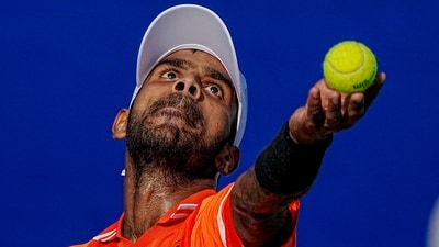 India's Sumit Nagal in action (PTI) India's Sumit Nagal in action (PTI)
