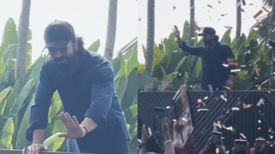Ram Charan met fans thronging his home after the release of Game Changer. Ram Charan met fans thronging his home after the release of Game Changer.