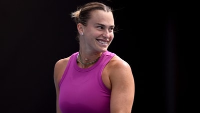 Aryna Sabalenka of Belarus reacts during a training session ahead of the Australian Open tennis tournament in Melbourne on January 9 (AFP) Aryna Sabalenka of Belarus reacts during a training session ahead of the Australian Open tennis tournament in Melbourne on January 9 (AFP)
