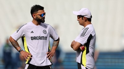 India's Virat Kohli (L) chats with India's head coach Gautam Gambhir during training session. (AFP) India's Virat Kohli (L) chats with India's head coach Gautam Gambhir during training session. (AFP)