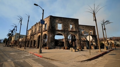 A burned property following the Palisades Fire at the Pacific Palisades neighborhood in Los Angeles, California, U.S. January 10, 2025.&nbsp; (REUTERS)