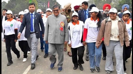 Punjab governor Gulab Chand Kataria at the event in Ludhiana on Saturday. (HT Photo)