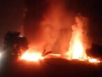 Fire breaks out at a chemical factory in Greater Noida on Saturday. (Screengrab)