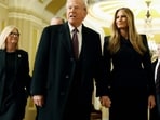 Melania Trump, a former fashion model, decided to wear a £5,500 powder blue cashmere dress and bolero designed by Ralph Lauren during Trump's previous inauguration in 2017. Melania Trump, a former fashion model, decided to wear a £5,500 powder blue cashmere dress and bolero designed by Ralph Lauren during Trump's previous inauguration in 2017.